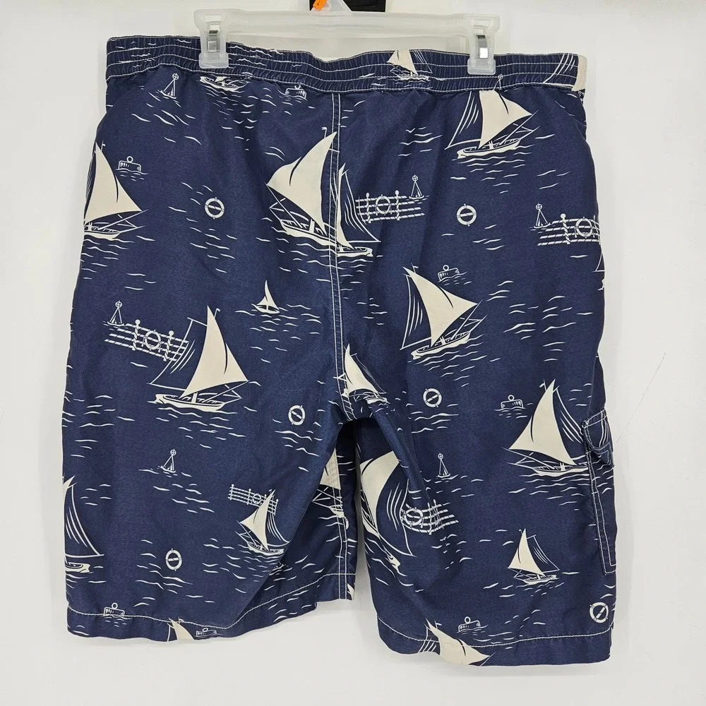 Polo Ralph Lauren Board Shorts‎ Mens Large Blue Sails AOP Summer Liner Beach
